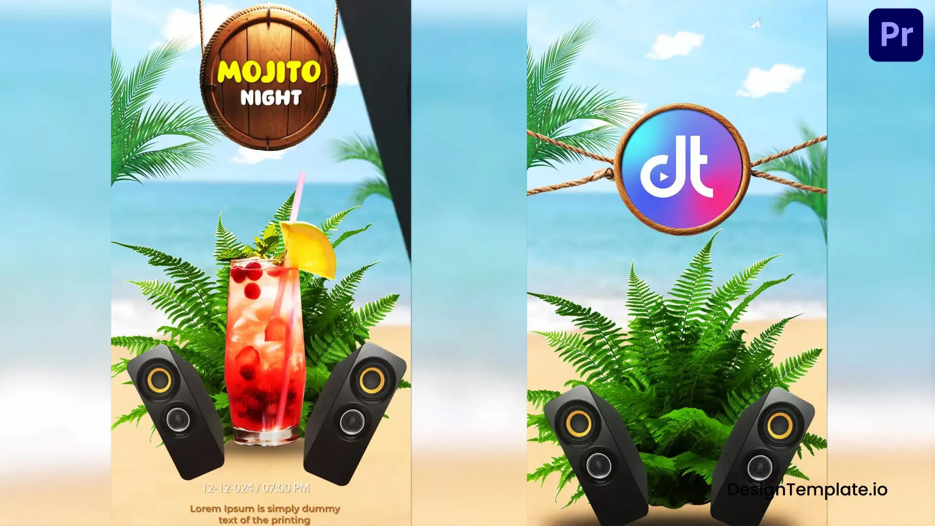 Tropical Mojito Party Flyer Instagram Story